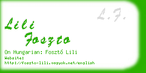 lili foszto business card